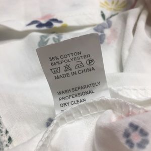 Tops - NWOT White Floral Tie Shirt Tops - NWOT White Floral Tie Shirt